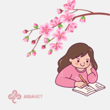 a young woman studying